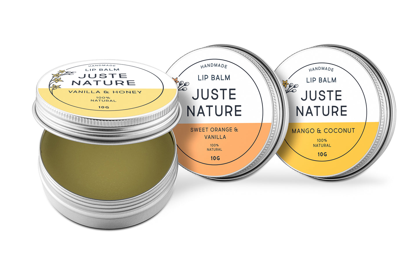Juste Nature set of 3 lip balms