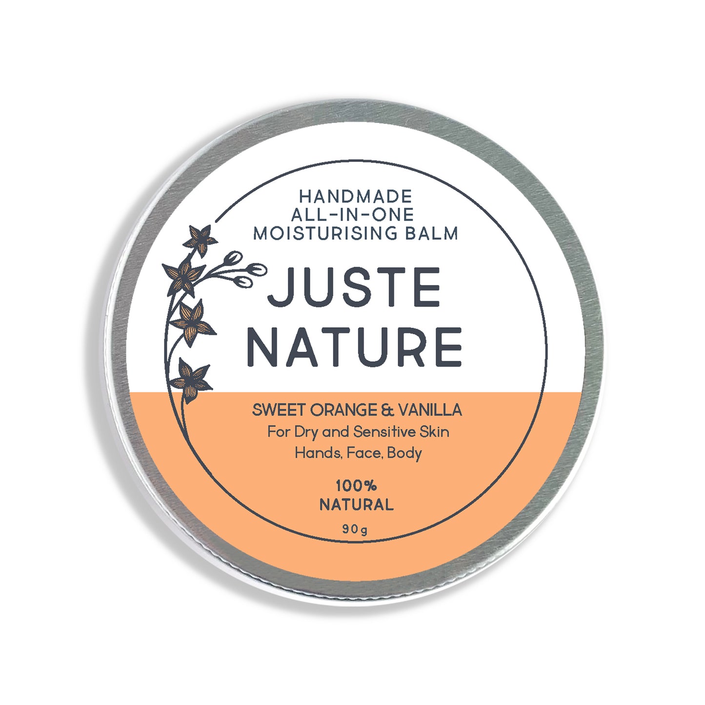 Juste Nature 90g Sweet Orange and Vanilla All-in-One Moisturising Balms